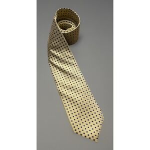 Haines & Bonner Neckwear Tie Gold Blue Diamond AOP Pattern 100% Silk JBHS